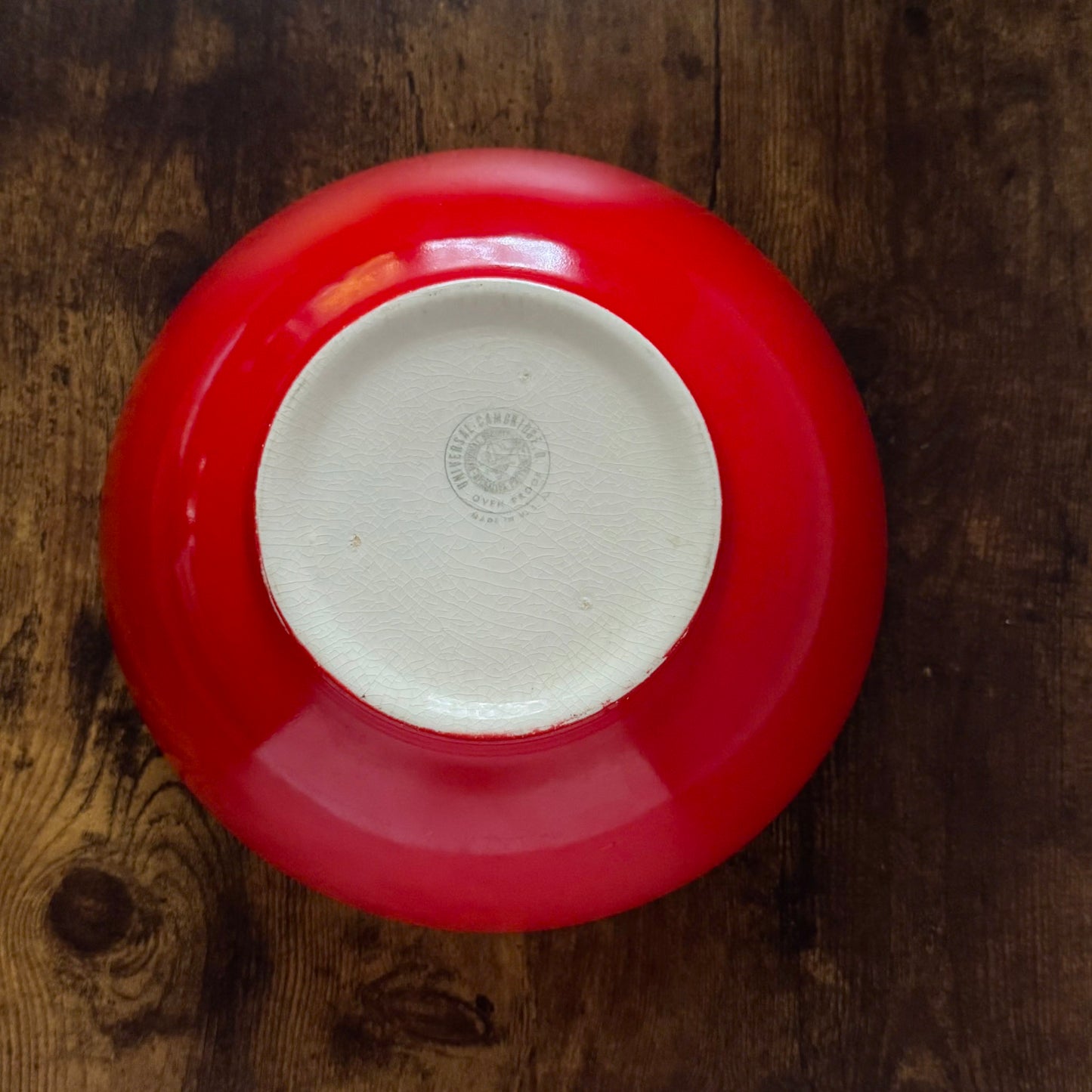Vintage Large Red and White Serving Bowl | Cherry Red Lipstick | Universal Cambridge Ovenproof