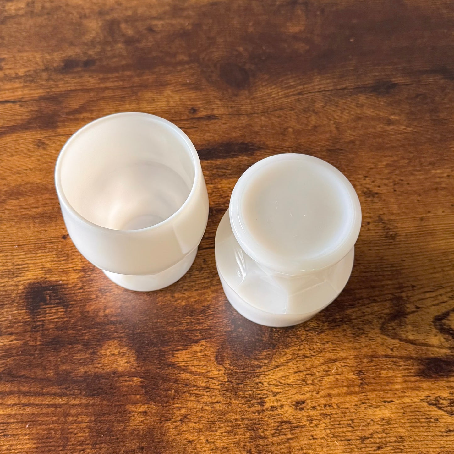 Vintage Milk Glass Cocktail Tumblers | Georgian Honeycomb Style | Set of 4