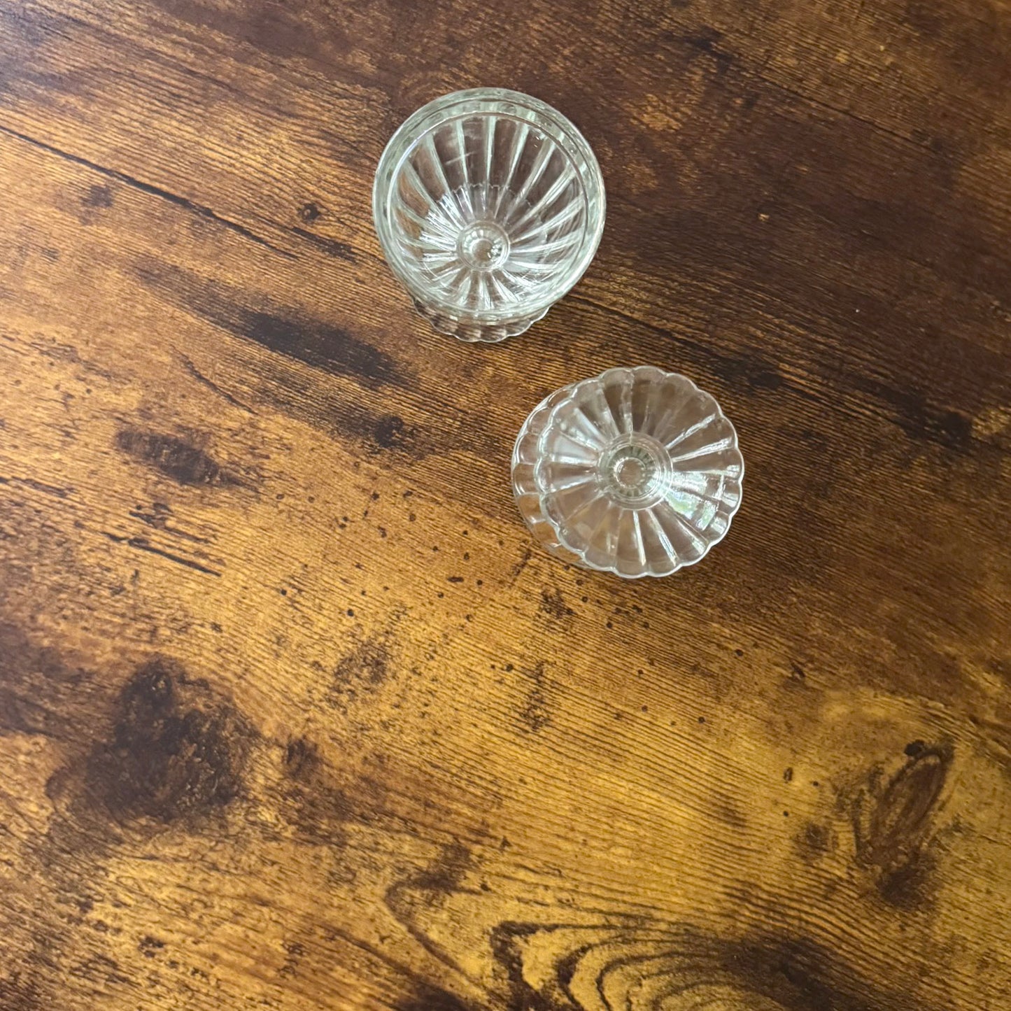 Vintage Small Goblets | Clear Ribbed Glass | Set of 4