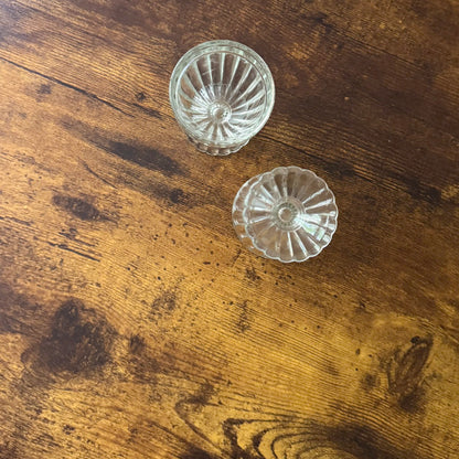 Vintage Small Goblets | Clear Ribbed Glass | Set of 4
