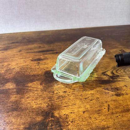 Vintage Butter Dish | Intricate Manganese Base
