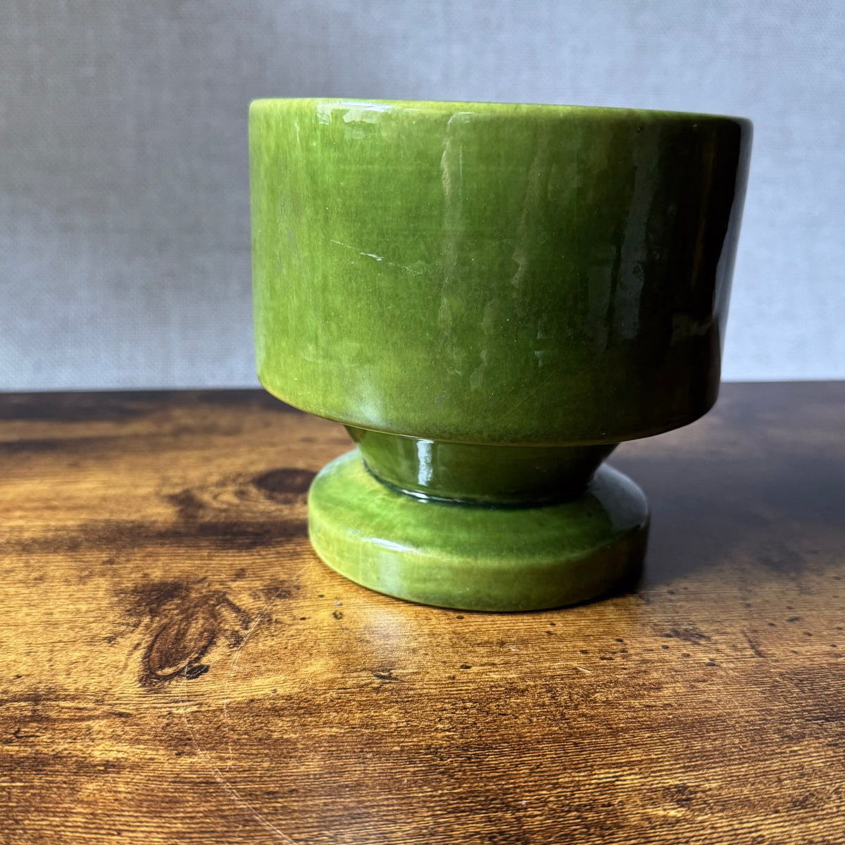 Vintage Haeger Pedestal Planter Model 42 | Glossy Green Ceramic