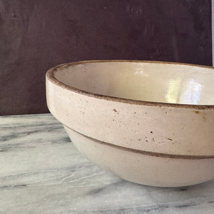 Vintage White Extra Large Earthenware Mixing Bowl | Primitive Salt Glazed | Red Wing Stoneware Company