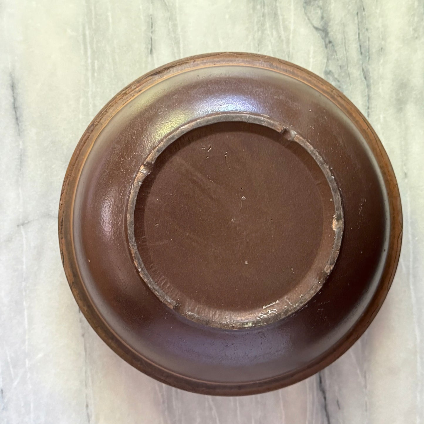 Vintage Large Brown 10.5 inch Mixing Bowl | Primitive