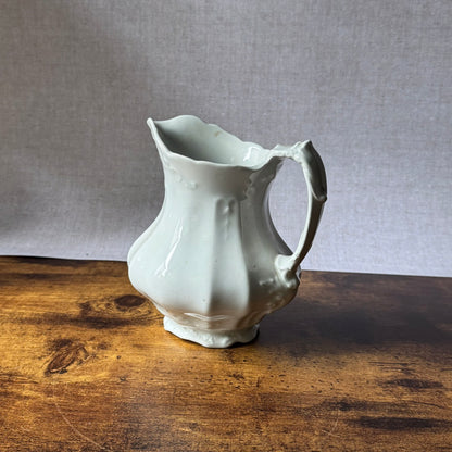 Antique White Ironstone Water Pitcher | Victorian Fluted Ironstone | Johnson Brothers