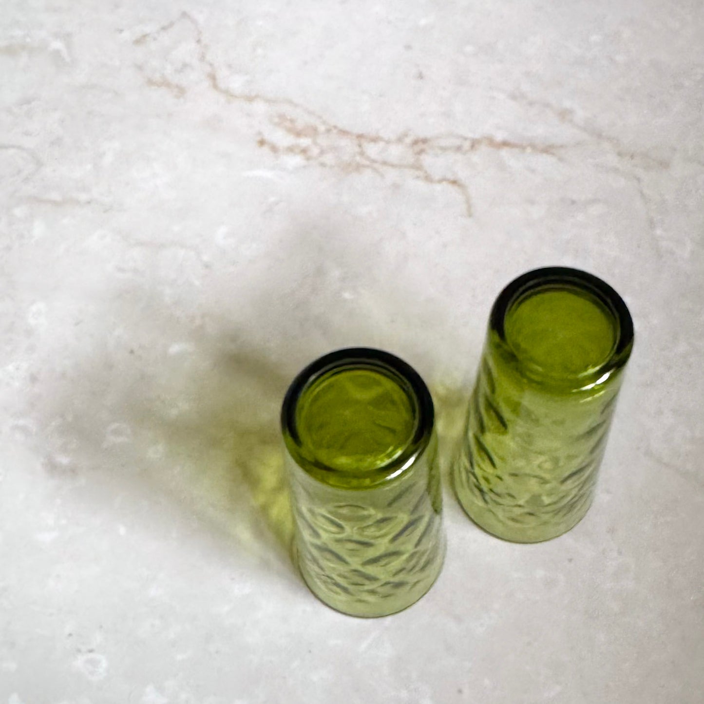 Vintage Avocado Green Tall Tumbler (Pair) | Eldorado Dots | Hazel-Atlas