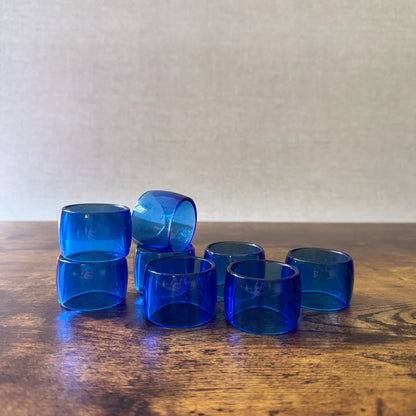 Vintage Napkin Rings | Cobalt Blue Acrylic | Set of 8
