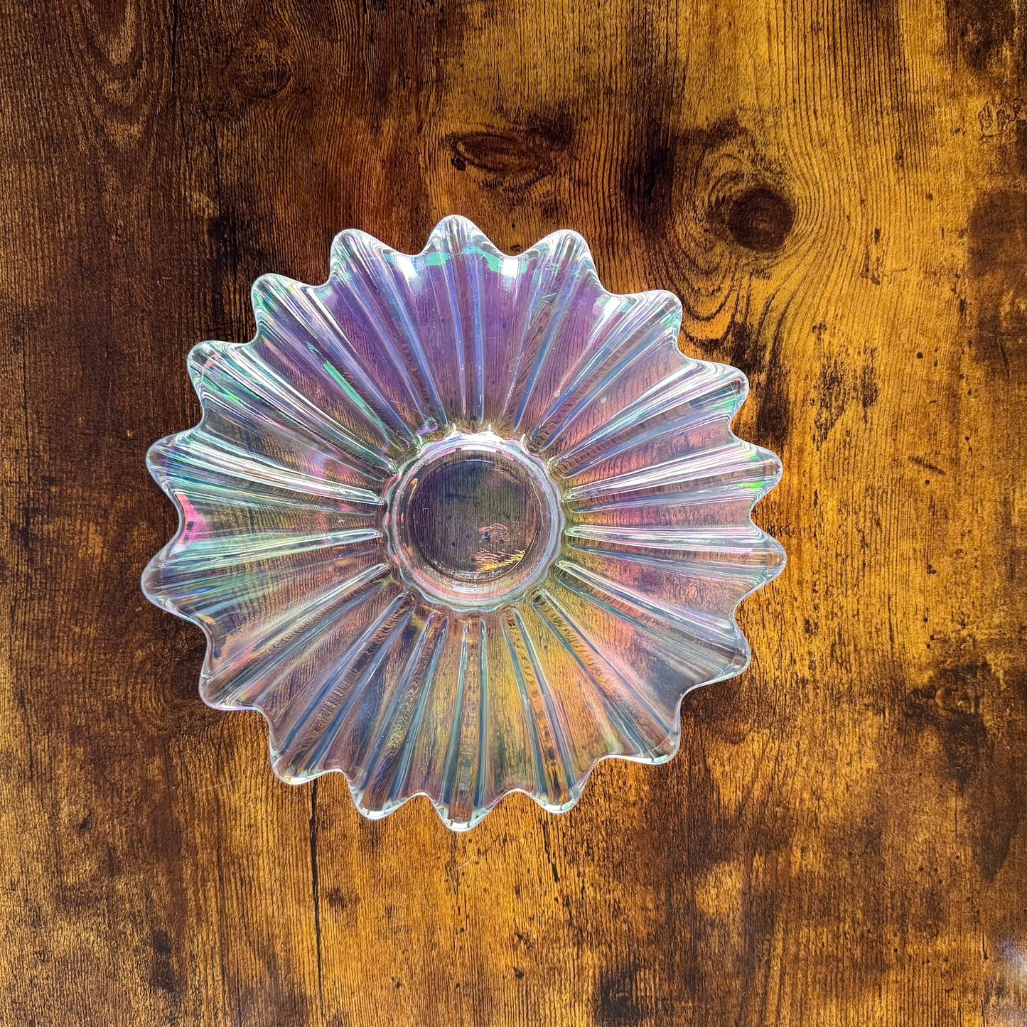 Federal Glass Celestial Bowls | Iridescent Starburst Glass | Nesting Set of 2