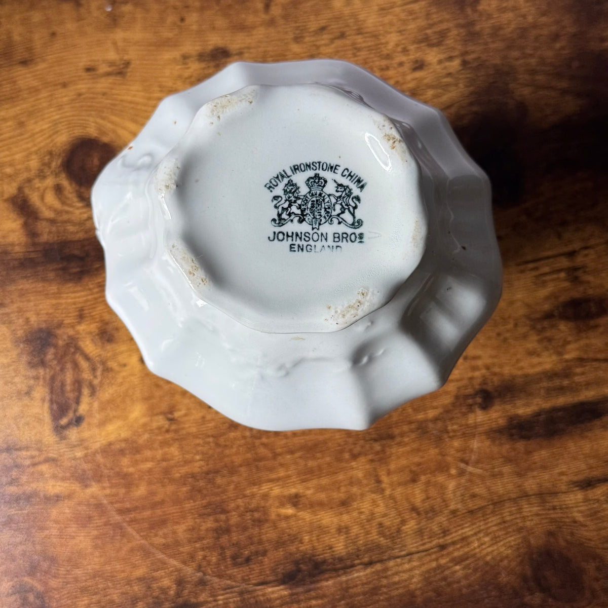 Antique White Ironstone Water Pitcher | Victorian Fluted Ironstone | Johnson Brothers