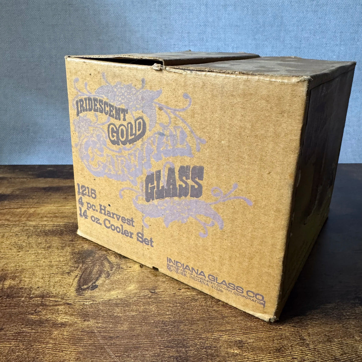 Vintage Harvest Grape Tumbler Set with Box | Carnival Glass | Indiana Glass