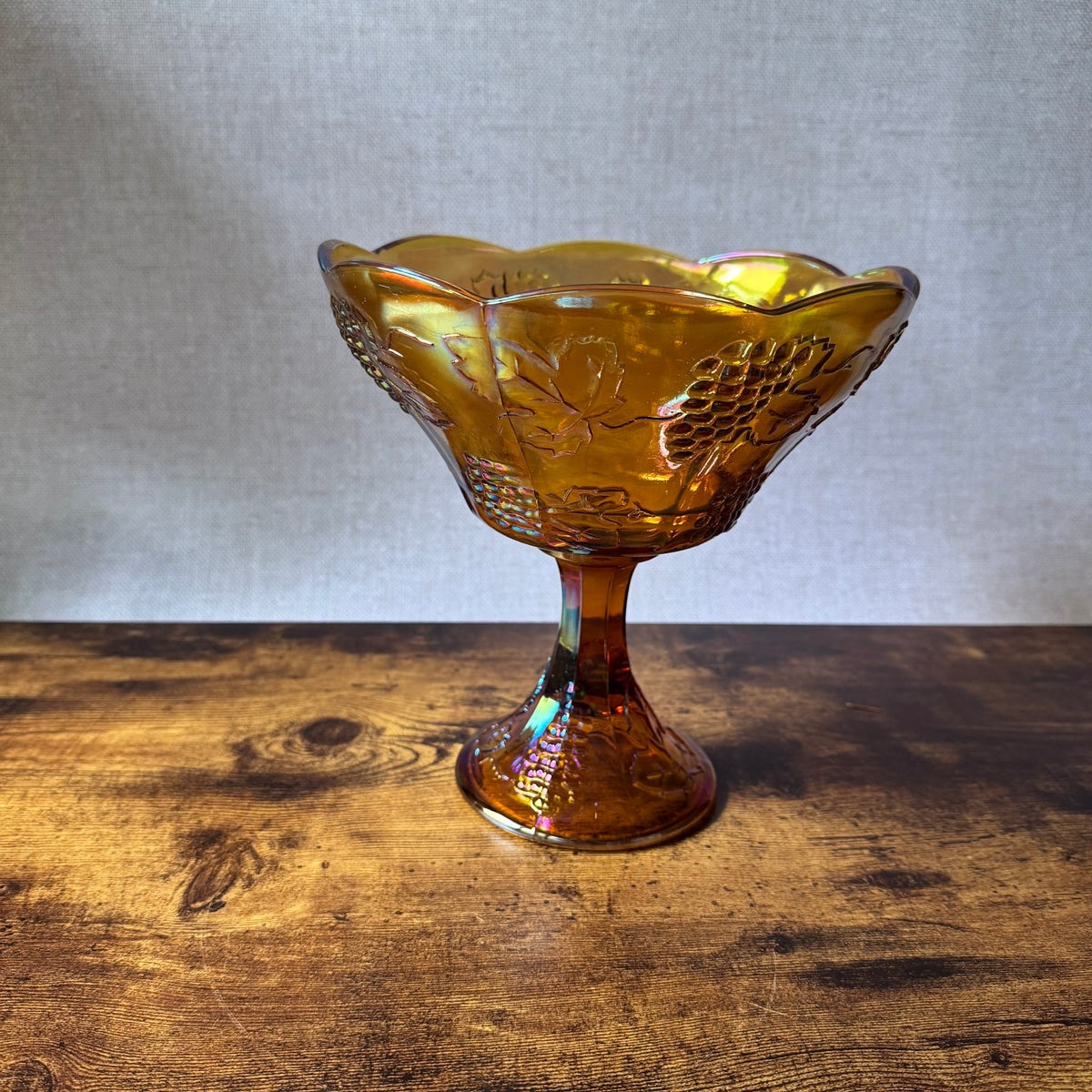 Vintage Indiana Glass Harvest Wedding Bowl #1259 | Marigold Carnival Glass