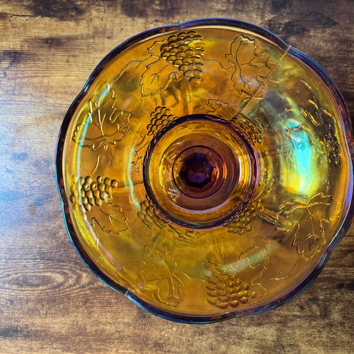 Vintage Indiana Glass Harvest Wedding Bowl #1259 | Marigold Carnival Glass