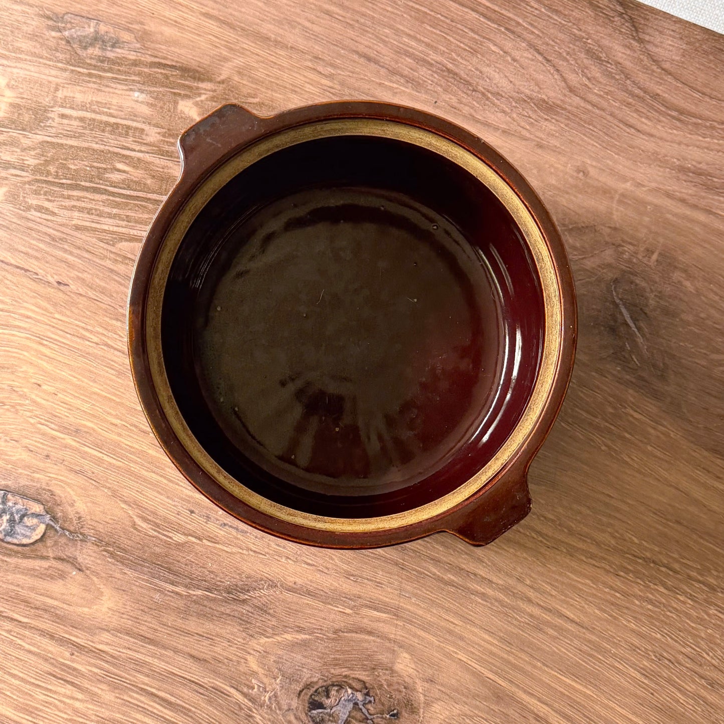 Vintage Stoneware Bean Pot | Brown Glazed Casserole Dish