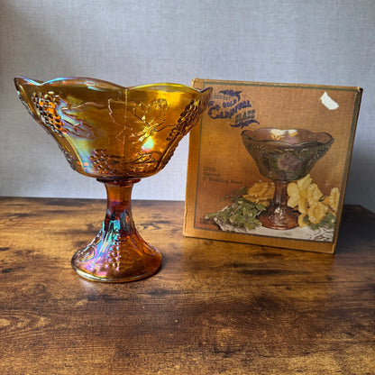 Vintage Indiana Glass Harvest Wedding Bowl #1259 | Marigold Carnival Glass