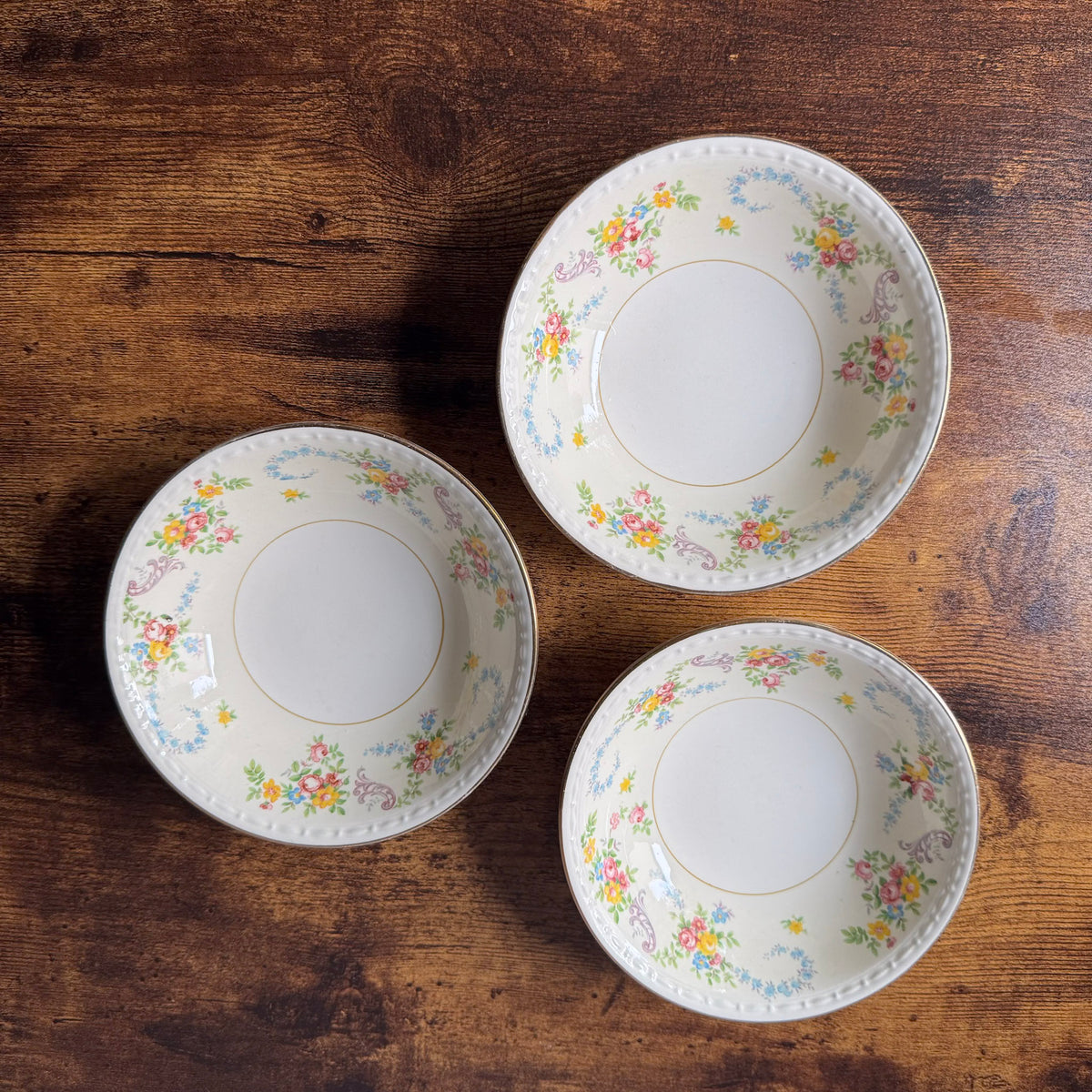Vintage Homer Laughlin Fruit Bowls Set of 3 | Eggshell Georgian Floral