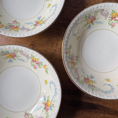 Vintage Homer Laughlin Fruit Bowls Set of 3 | Eggshell Georgian Floral