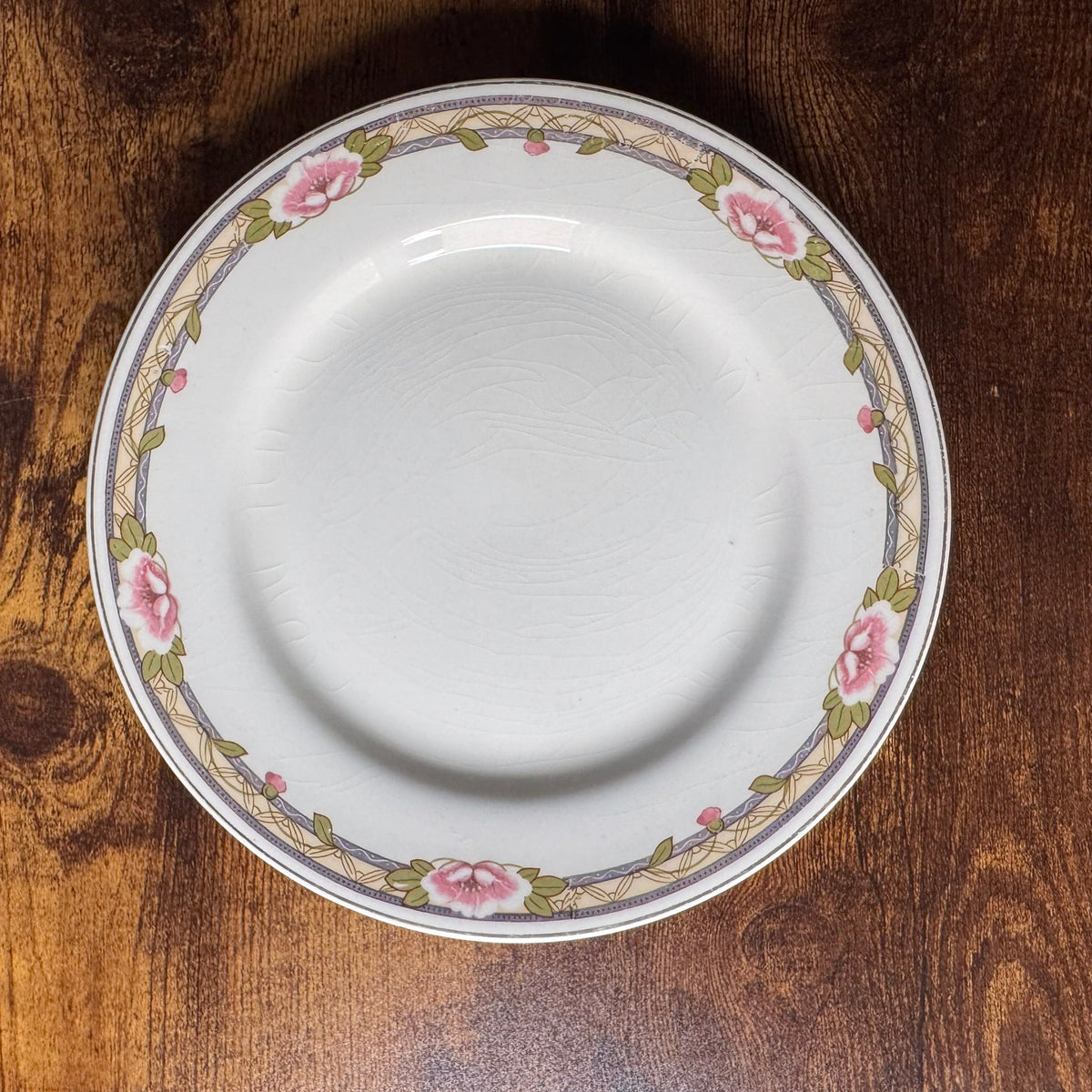 Vintage Johnson Brothers JB348 Salad Plates Set of 4 | Pink Floral Transferware