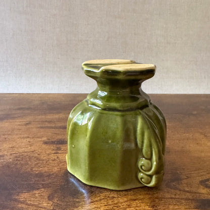 Vintage Green Footed Planter | Art Pottery Cachepot