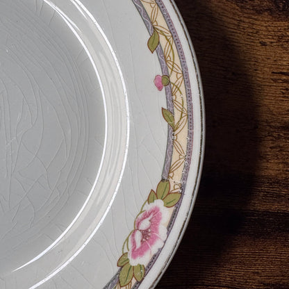 Vintage Johnson Brothers JB348 Salad Plates Set of 4 | Pink Floral Transferware
