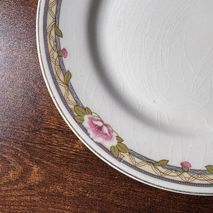 Vintage Johnson Brothers JB348 Salad Plates Set of 4 | Pink Floral Transferware