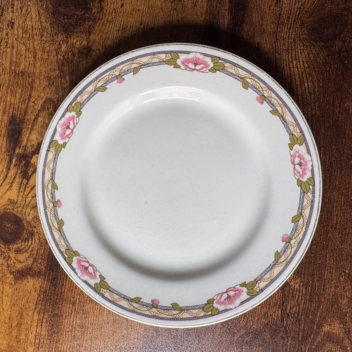 Vintage Johnson Brothers JB348 Salad Plates Set of 4 | Pink Floral Transferware