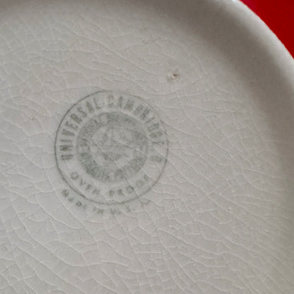 Vintage Large Red and White Serving Bowl | Cherry Red Lipstick | Universal Cambridge Ovenproof