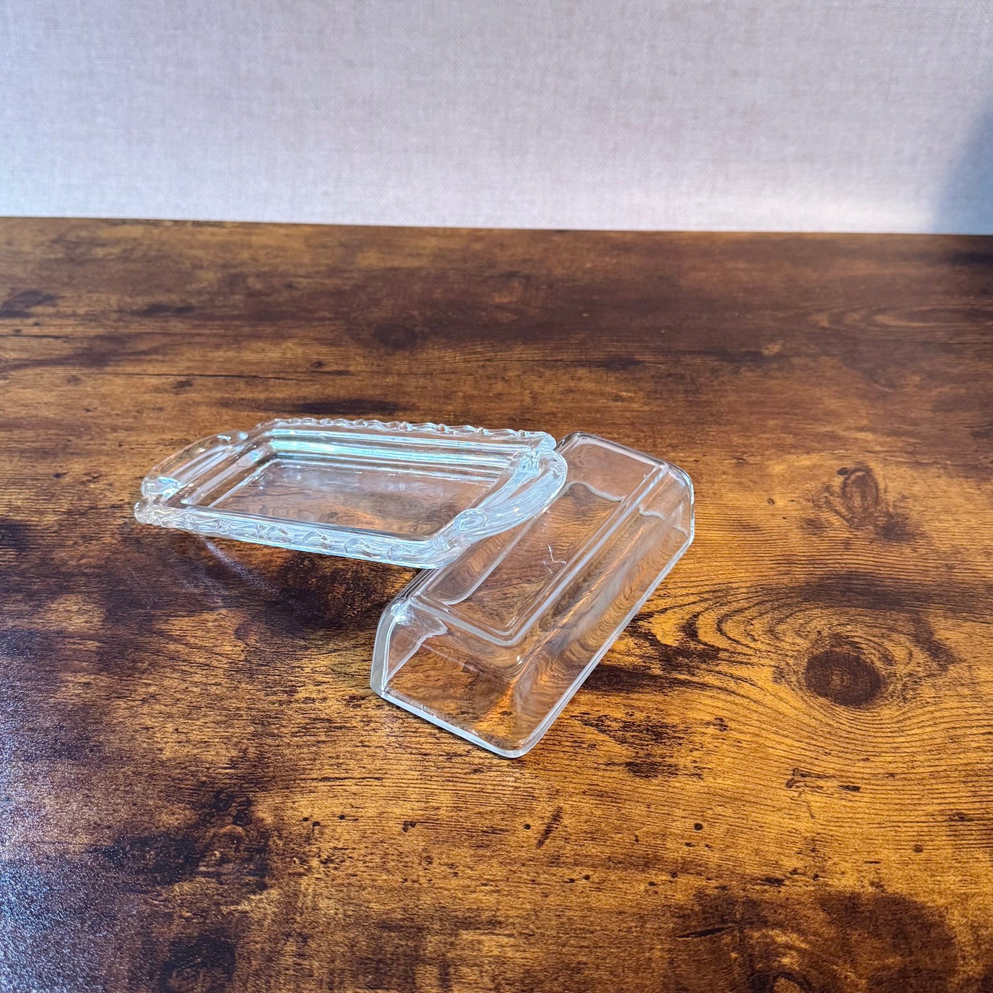 Vintage Butter Dish | Intricate Manganese Base