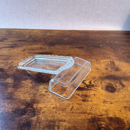 Vintage Butter Dish | Intricate Manganese Base