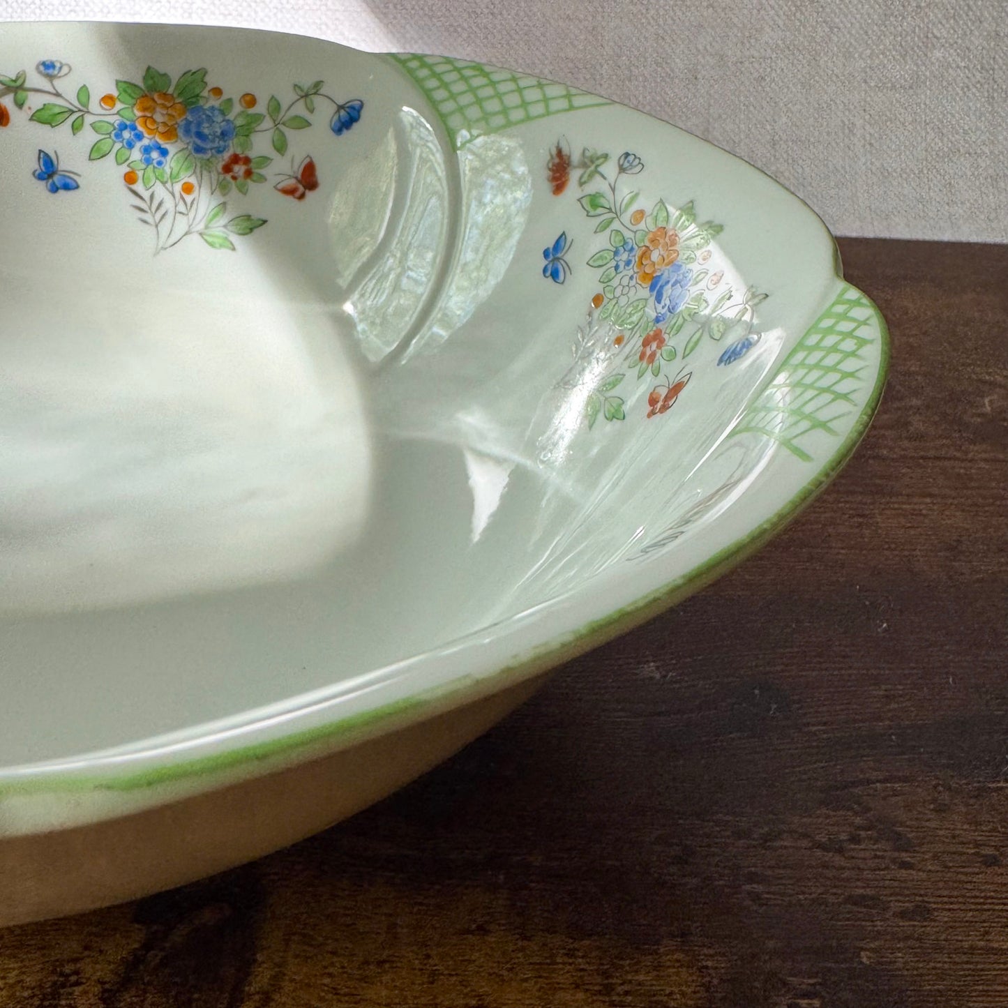 Vintage Serving Bowl | 1940s Hand Painted Floral | Trico Japan