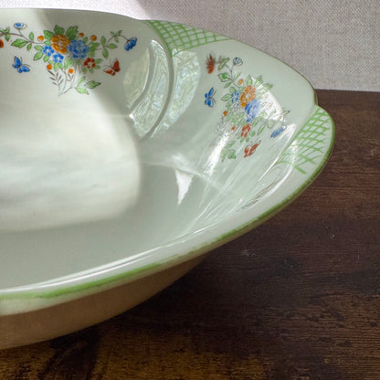 Vintage Serving Bowl | 1940s Hand Painted Floral | Trico Japan