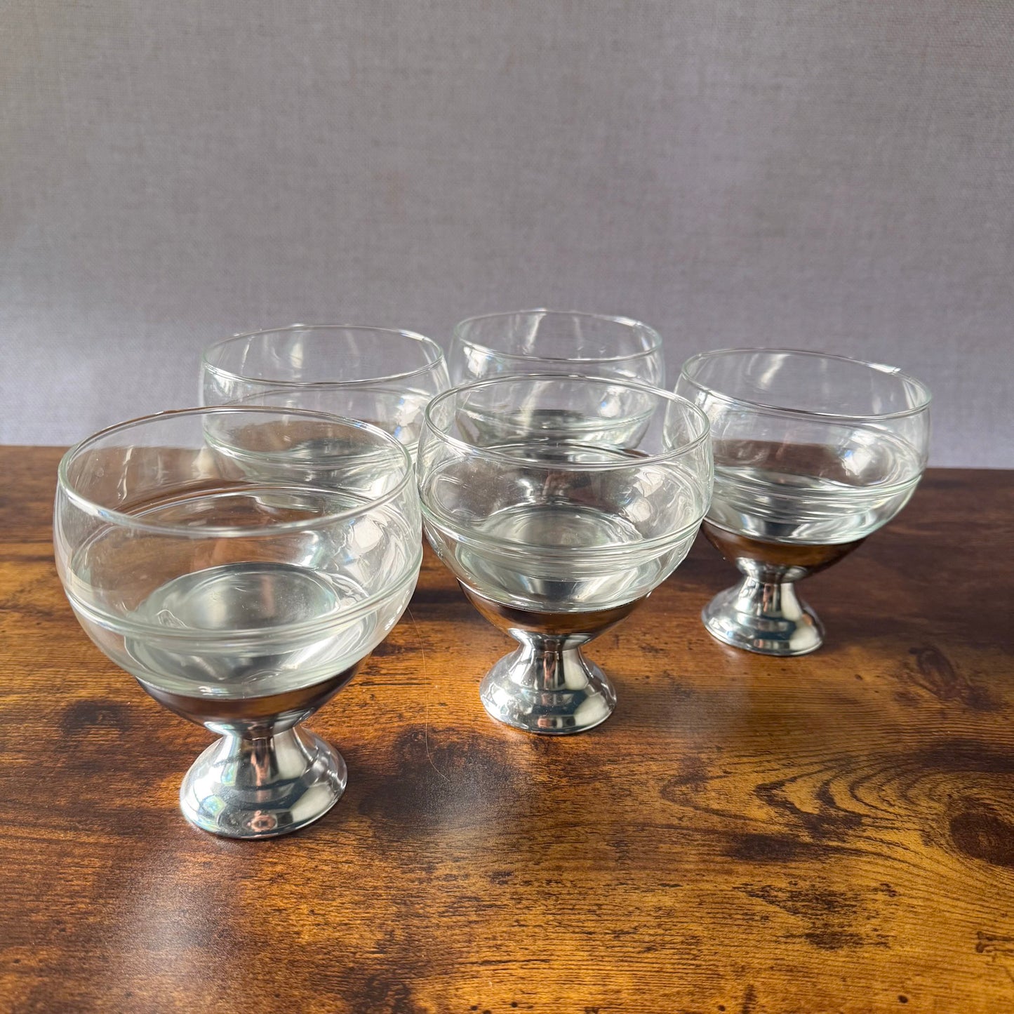 Vintage Shrimp Cocktail Glasses | Chilled Cocktails Dessert Cups | Set of 5