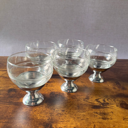 Vintage Shrimp Cocktail Glasses | Chilled Cocktails Dessert Cups | Set of 5