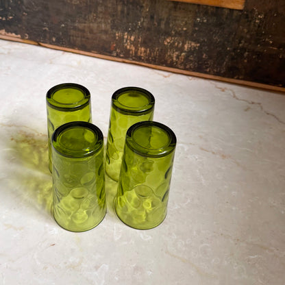 Vintage Avocado Green Tumbler (Single) | Eldorado Dots | Hazel-Atlas