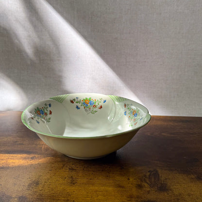 Vintage Serving Bowl | 1940s Hand Painted Floral | Trico Japan