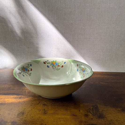 Vintage Serving Bowl | 1940s Hand Painted Floral | Trico Japan