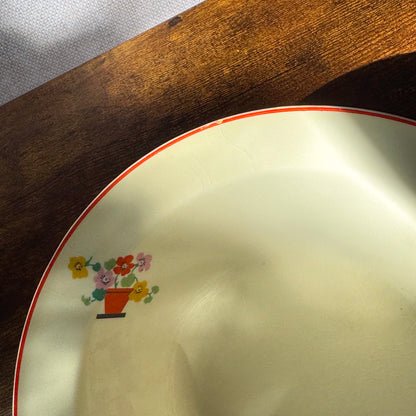 Vintage Floral Serving Bowl | Art Deco | Edwin M. Knowles "Penthouse"