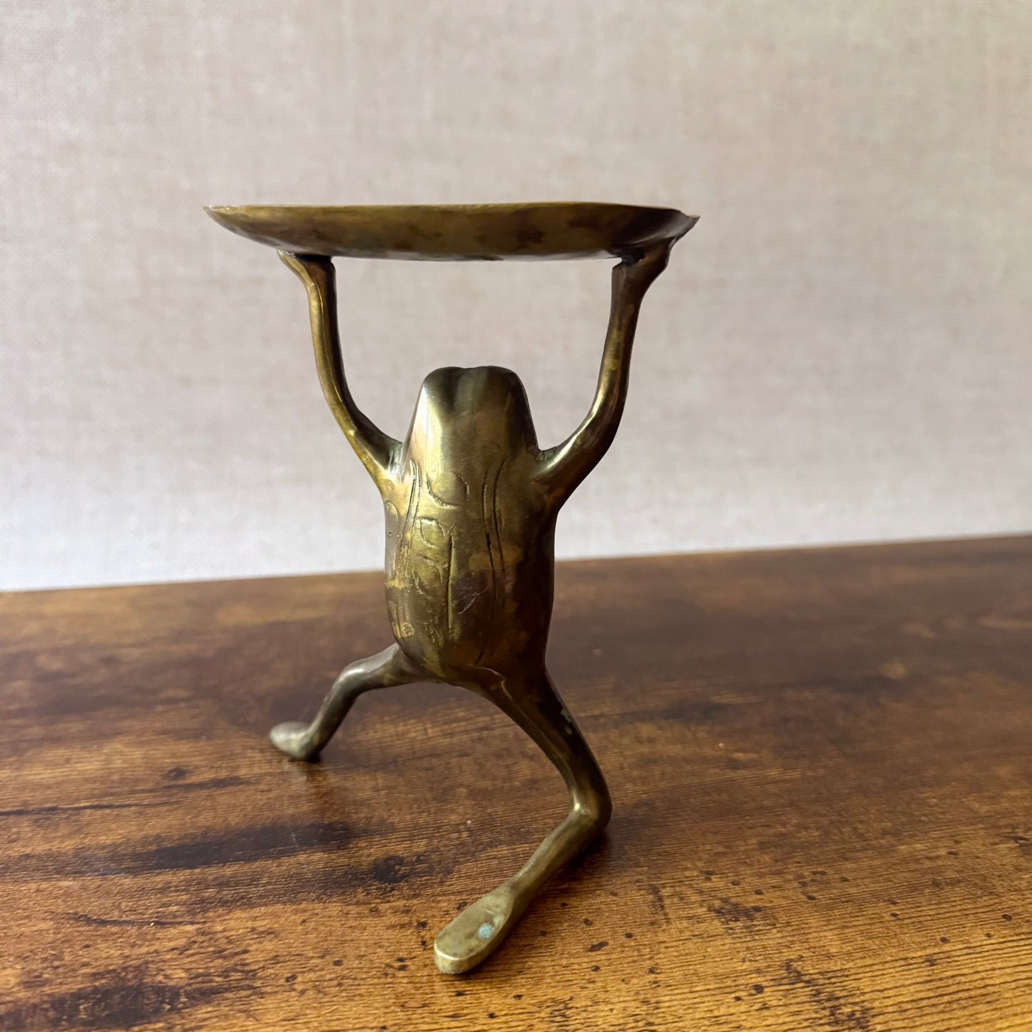 Vintage Brass Soap Holder | Figural Frog