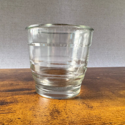 Vintage Heavy Clear Glass 3-Cup Measuring Glass | Embossed Markings