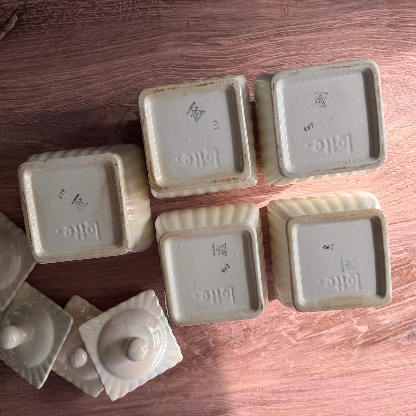 Vintage Pearl Lusterware Cannister Set | Germany Lotte