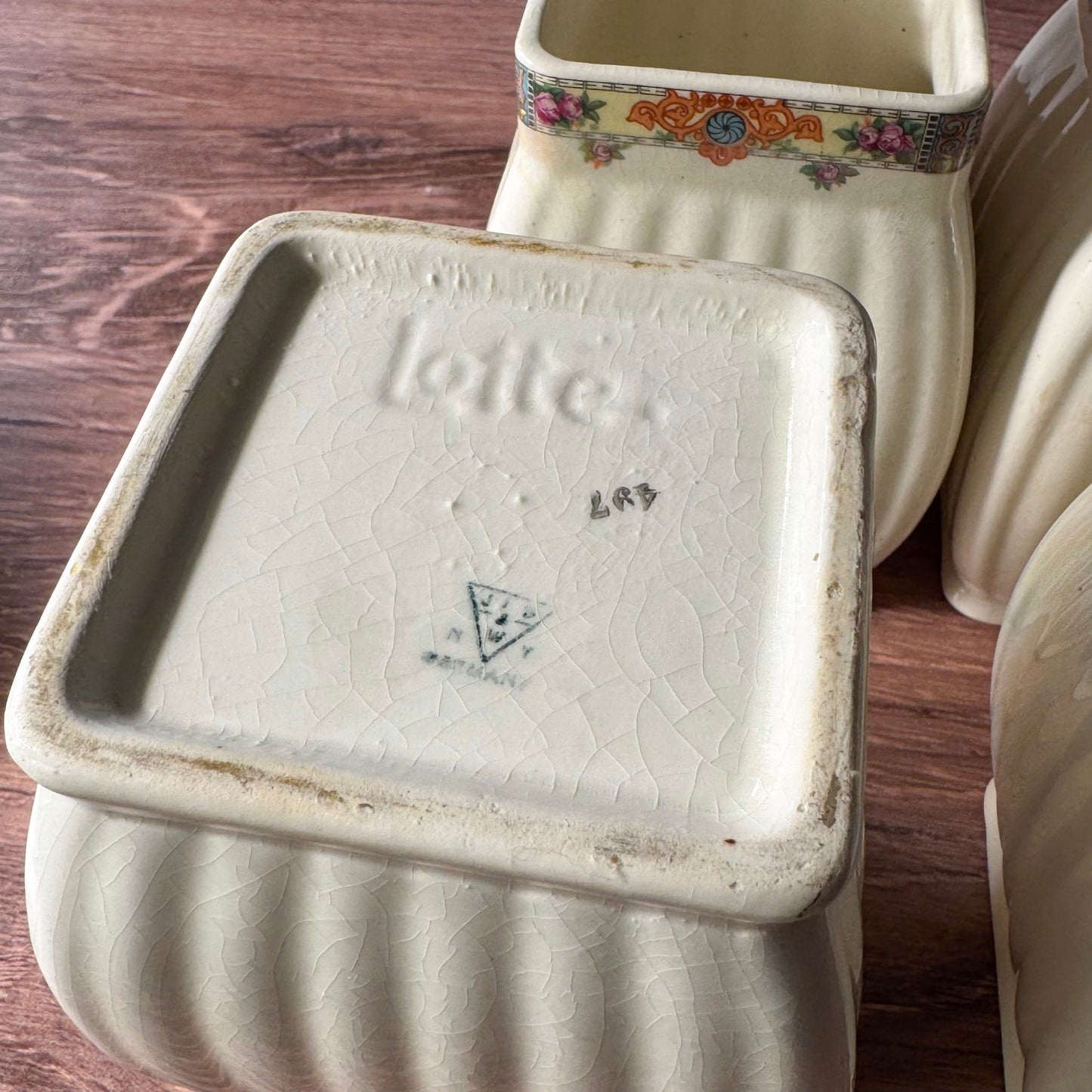 Vintage Pearl Lusterware Cannister Set | Germany Lotte