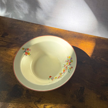 Vintage Floral Serving Bowl | Art Deco | Edwin M. Knowles "Penthouse"