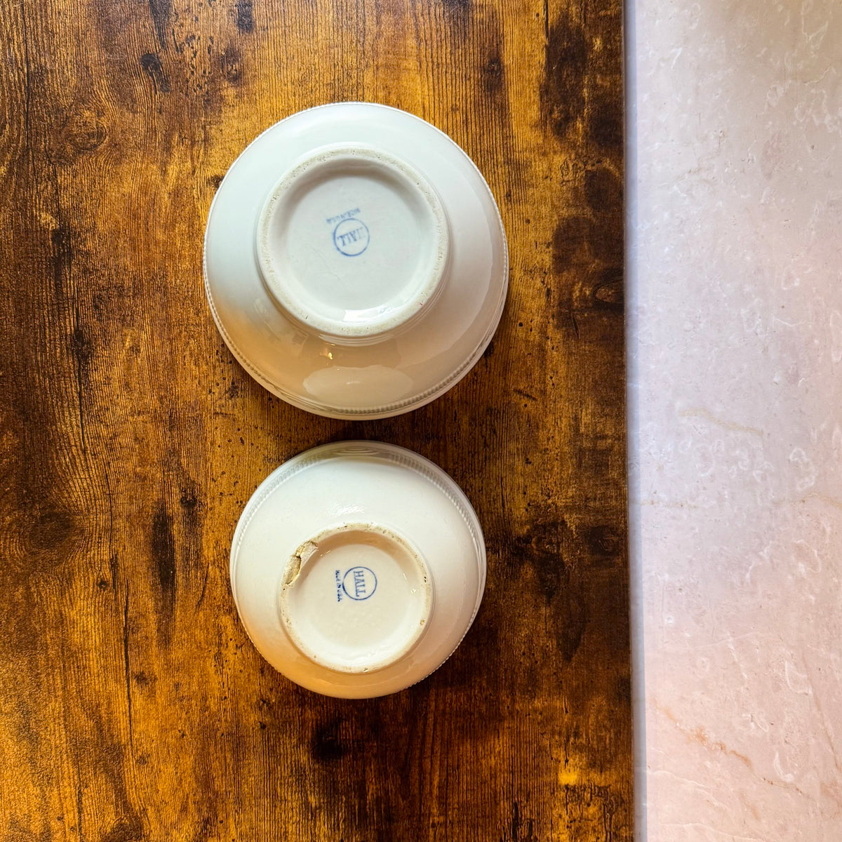 Vintage Hall China Medallion Nesting Bowls | Set of 2