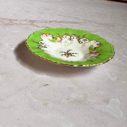 Vintage English Floral Gilt Bonbon Dish | Bone China | Coalport England