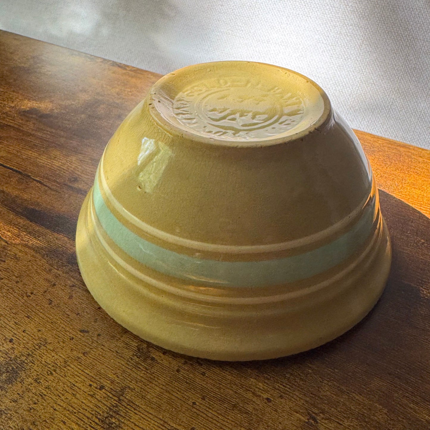 Vintage Small Baby Blue Mixing Bowl | Promotional Dairy Stoneware