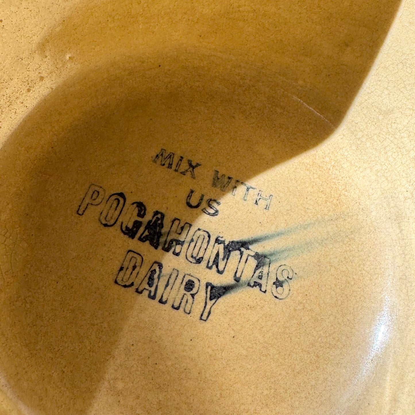 Vintage Small Baby Blue Mixing Bowl | Promotional Dairy Stoneware