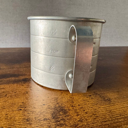 Vintage Aluminum 2-Cup Measuring Cup | Riveted Handle