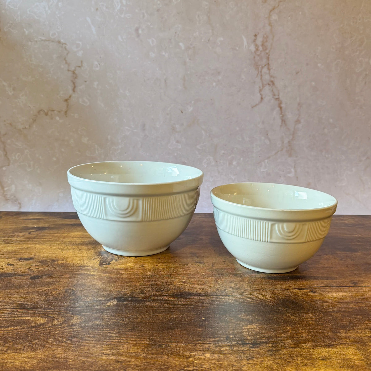 Vintage Hall China Medallion Nesting Bowls | Set of 2