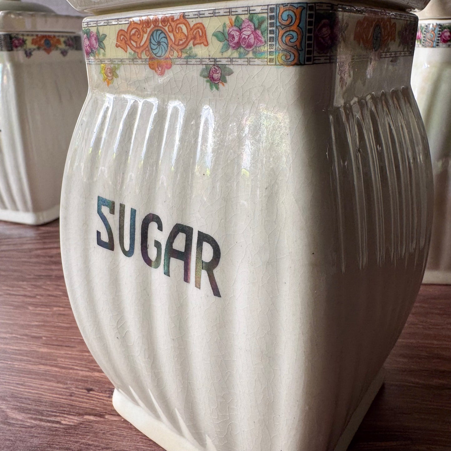 Vintage Pearl Lusterware Cannister Set | Germany Lotte