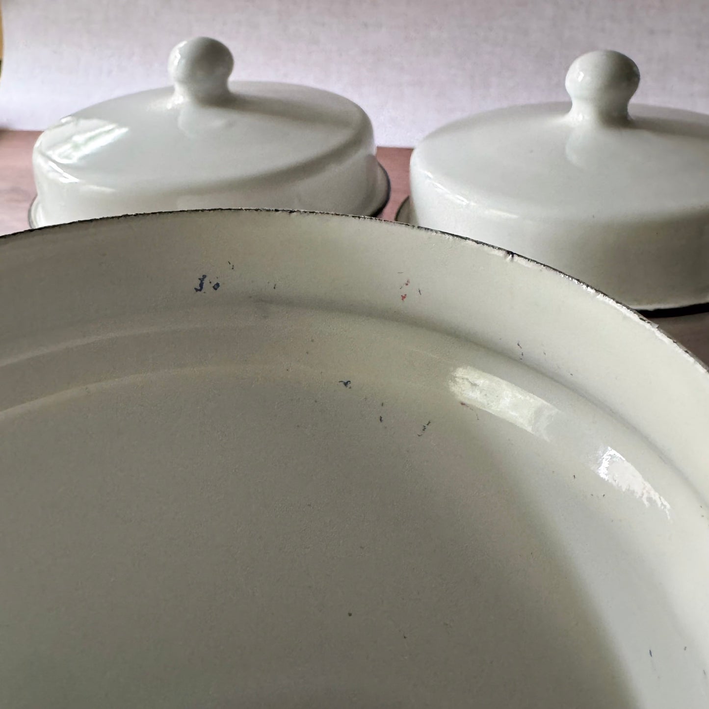 Vintage Enamelware Canister Set | Primitive Apothecary