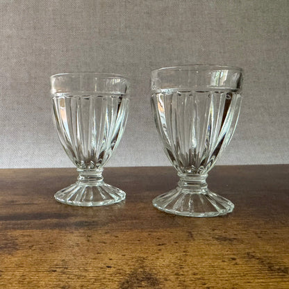 Vintage Small Goblets | Clear Ribbed Glass | Set of 4